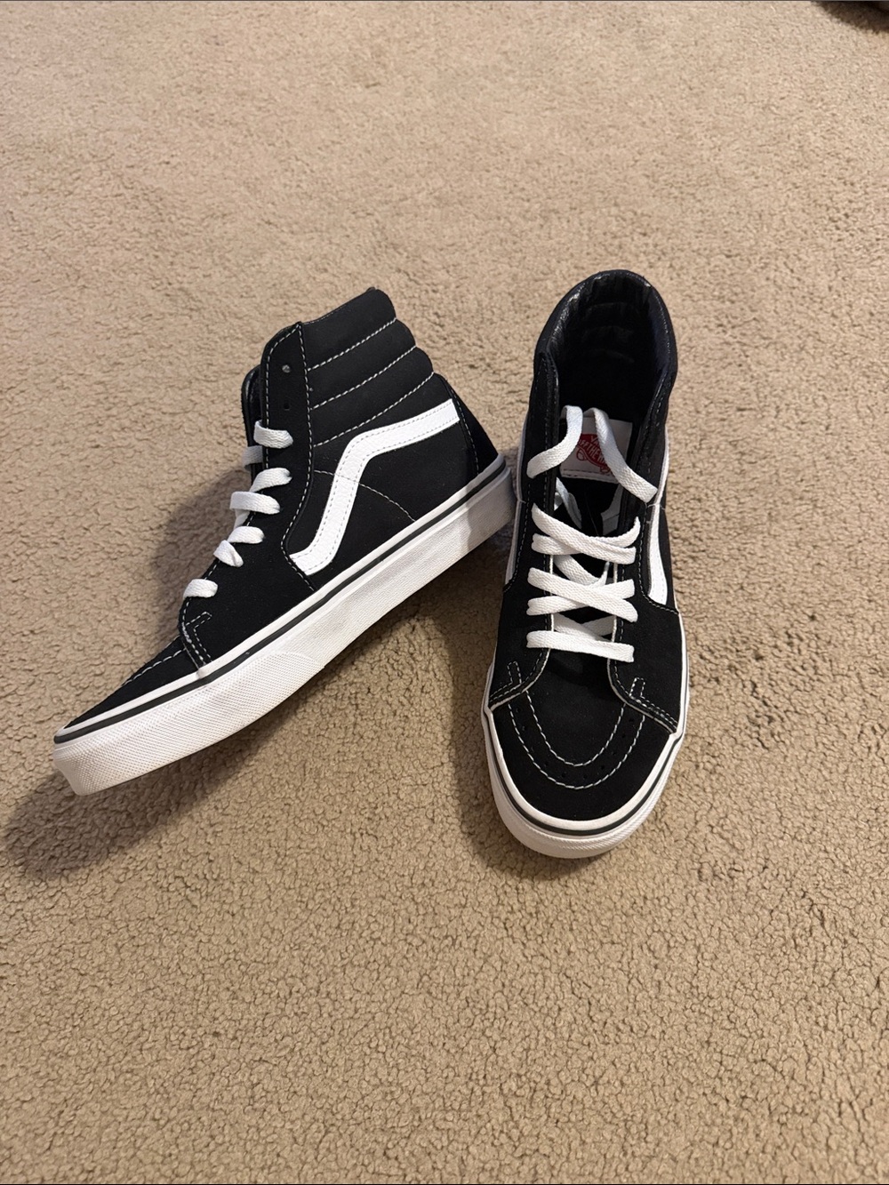 Vans Black and White Sk8-Hi Reissue High-Top Sneakers
